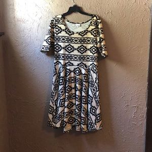 LulaRoe Nicole Aztec print dress.